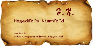 Hegedűs Nimród névjegykártya