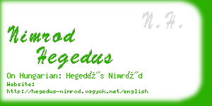 nimrod hegedus business card