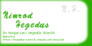 nimrod hegedus business card